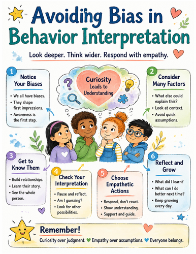 Avoiding Bias in Behavior Interpretation I Educational Poster I Classroom Decor