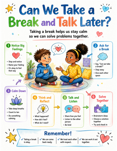 Can We Take a Break and Talk Later I Educational Poster I Classroom Decor