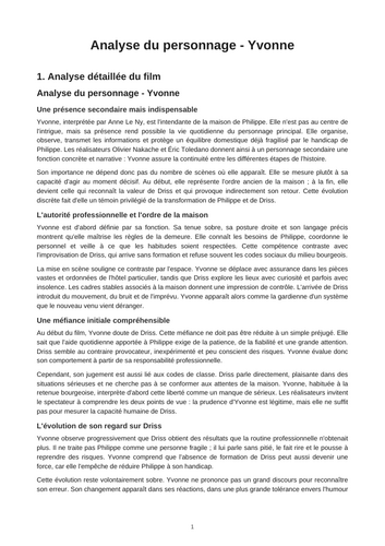 Intouchables – Olivier Nakache and Éric Toledano – Character Analysis: Yvonne