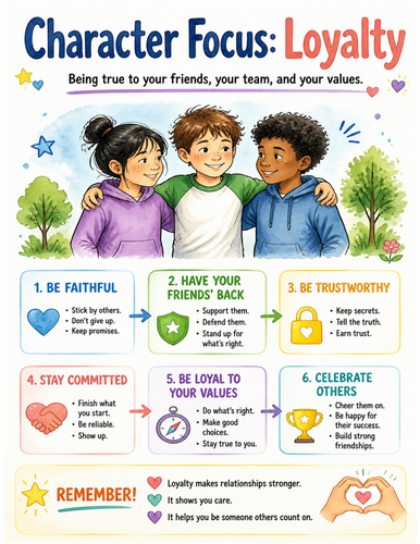 Character Focus Loyalty I Educational Poster I Classroom Decor