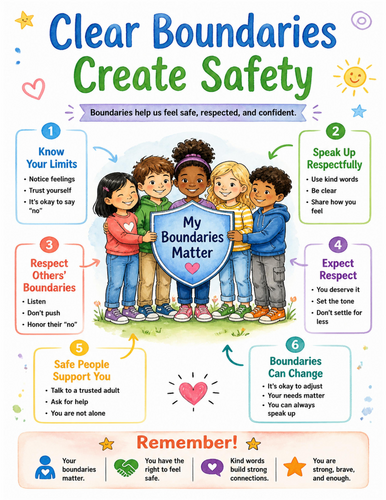 Clear Boundaries Create Safety I Educational Poster I Classroom Decor