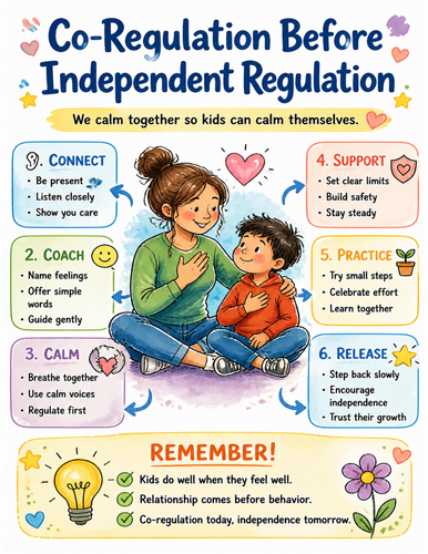 Co-Regulation Before Independent Regulation I Educational Poster I Classroom Decor