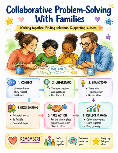 Collaborative Problem-Solving With Families I Educational Poster I Classroom Decor