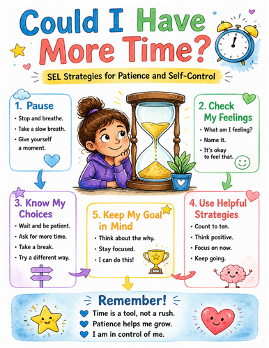 Could I Have More Time I Educational Poster I Classroom Decor