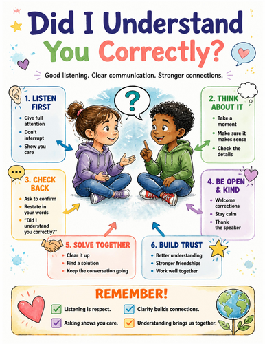 Did I Understand You Correctly I Educational Poster I Classroom Decor
