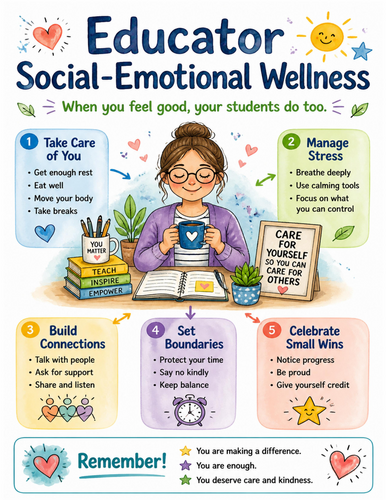 Educator Social-Emotional Wellness I Educational Poster I Classroom Decor