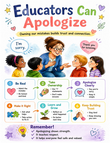 Educators Can Apologize I Educational Poster I Classroom Decor