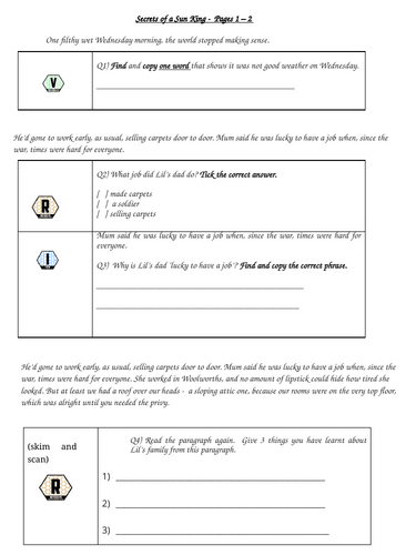 Secrets of a Sun King Reading planning