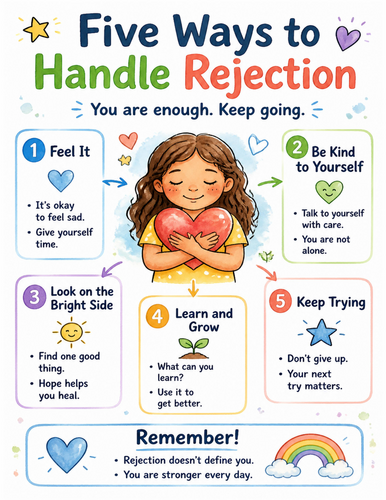 Five Ways to Handle Rejection I Educational Poster I Classroom Decor