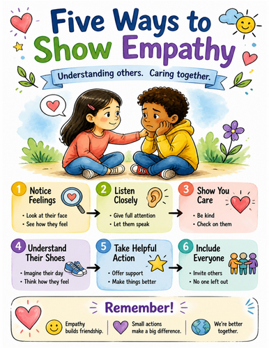 Five Ways to Show Empathy I Educational Poster I Classroom Decor