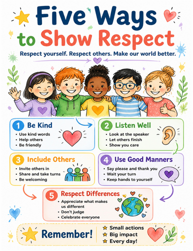 Five Ways to Show Respect I Educational Poster I Classroom Decor