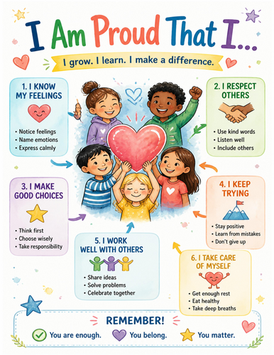 I Am Proud That I… I Educational Poster I Classroom Decor