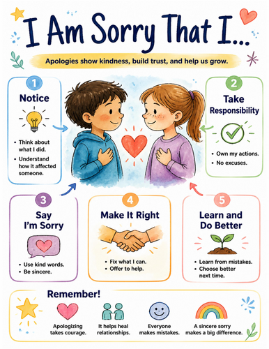 I Am Sorry That I… I Educational Poster I Classroom Decor