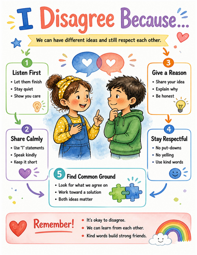 I Disagree Because… I Educational Poster I Classroom Decor