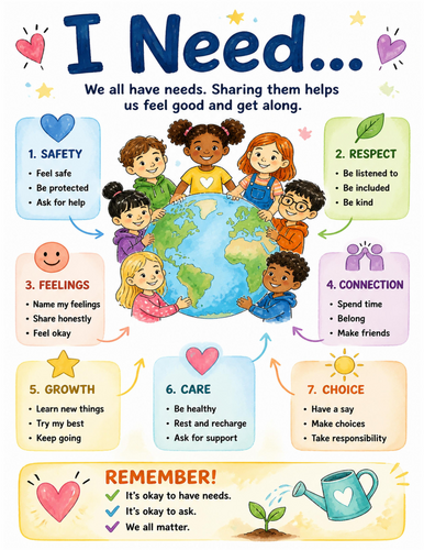 I Need… I Educational Poster I Classroom Decor