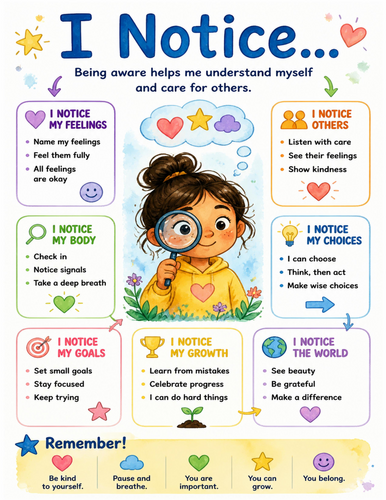 I Notice… I Educational Poster I Classroom Decor