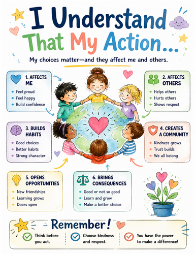 I Understand That My Action… I Educational Poster I Classroom Decor