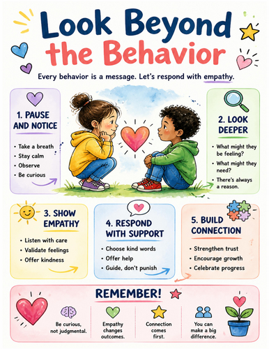 Look Beyond the Behavior I Educational Poster I Classroom Decor