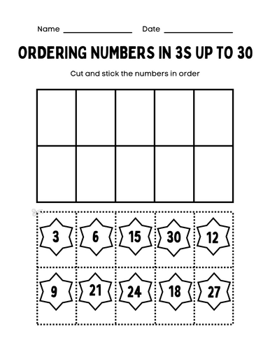 Ordering numbers in 3s