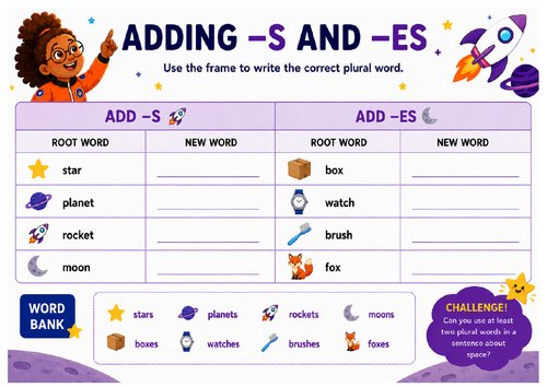 Look Up! Plurals (adding -s/-es)