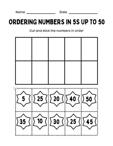 Ordering numbers in 5s