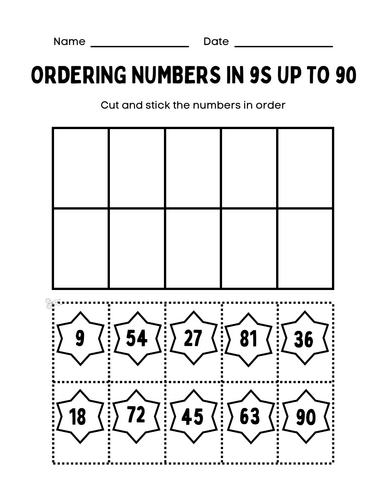 Ordering numbers in 9s