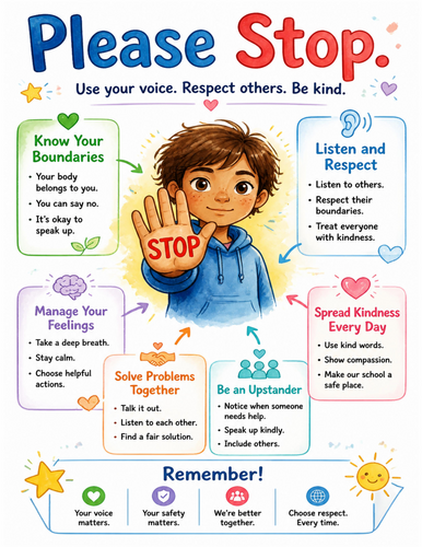 Please Stop I Educational Poster I Classroom Decor