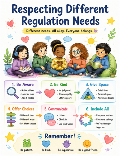 Respecting Different Regulation Needs I Educational Poster I Classroom Decor
