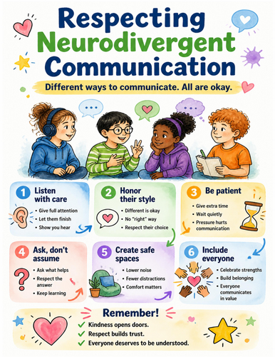 Respecting Neurodivergent Communication I Educational Poster I Classroom Decor