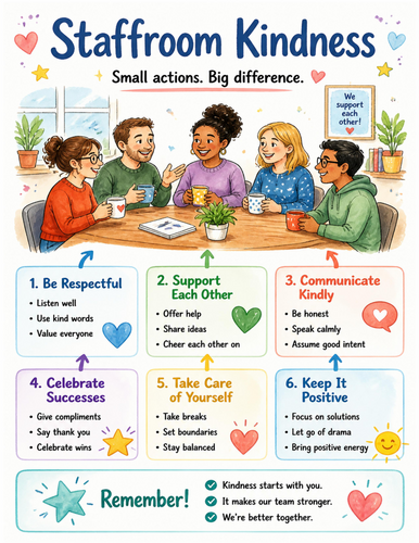 Staffroom Kindness I Educational Poster I Classroom Decor