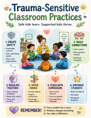 Trauma-Sensitive Classroom Practices I Educational Poster I Classroom Decor