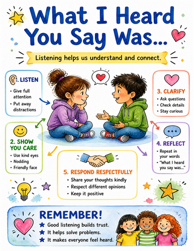 What I Heard You Say Was… I Educational Poster I Classroom Decor