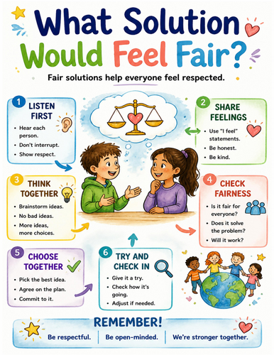 What Solution Would Feel Fair I Educational Poster I Classroom Decor