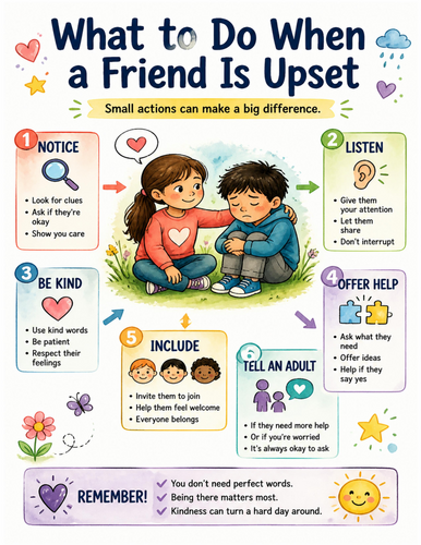 What to Do When a Friend Is Upset I Educational Poster I Classroom Decor