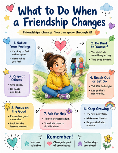 What to Do When a Friendship Changes I Educational Poster I Classroom Decor
