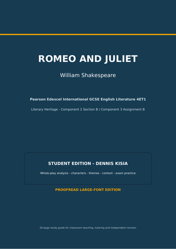Complete 50-page study guide to William Shakespeare’s Romeo and Juliet