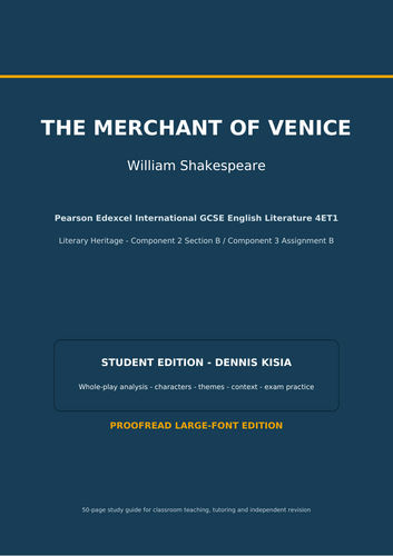 complete 50-page study guide to William Shakespeare’s The Merchant of Venice