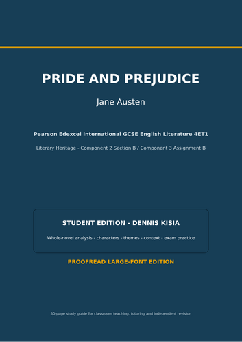 Complete 50-page study guide to Jane Austen’s Pride and Prejudice
