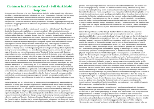 Christmas in A Christmas Carol Full Mark Response