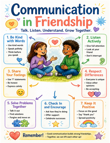 Communication in Friendship I Educational Poster I Classroom Decor