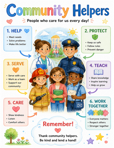 Community Helpers I Educational Poster I Classroom Decor