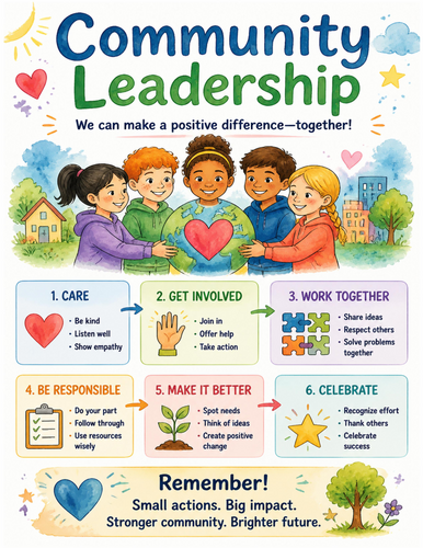 Community Leadership I Educational Poster I Classroom Decor