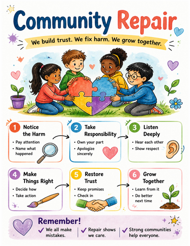 Community Repair I Educational Poster I Classroom Decor