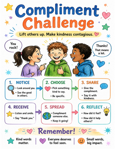 Compliment Challenge I Educational Poster I Classroom Decor