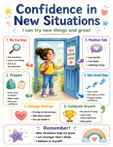 Confidence in New Situations I Educational Poster I Classroom Decor