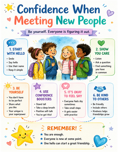 Confidence When Meeting New People I Educational Poster I Classroom Decor