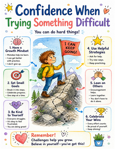 Confidence When Trying Something Difficult I Educational Poster I Classroom Decor