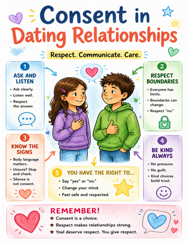 Consent in Dating Relationships I Educational Poster I Classroom Decor