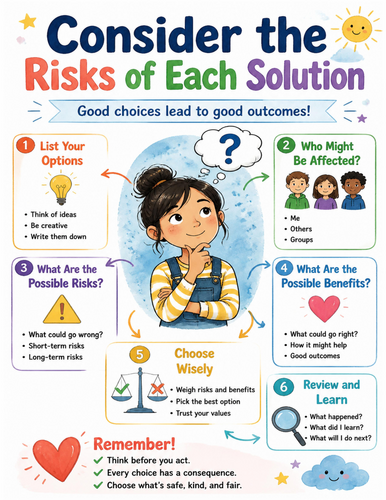 Consider the Risks of Each Solution I Educational Poster I Classroom Decor