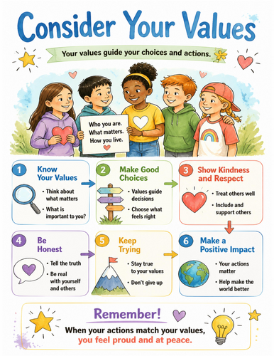 Consider Your Values I Educational Poster I Classroom Decor